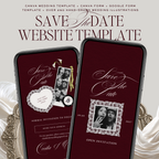 Save The Date Website Template (Romantic 01 - Burgundy)