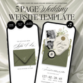 Save The Date Wedding Website Template (Envelope 06 - Sage Green + Ivory)