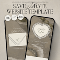Lace Heart Save The Date Website Template (Lace 0202)