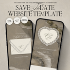 Lace Heart Save The Date Website Template (Lace 0202)