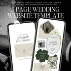 Wedding Website Template with RSVP (White & Green)