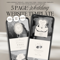 Heirloom Lace & Swan Wedding Website Template with RSVP (Ivory 02)