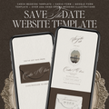 Save The Date Website Template (Vintage 01 - Brown Ivory)