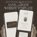 Save The Date Website Template (Vintage 01 - Brown Ivory)