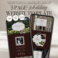 Old Money Wedding Website Template with RSVP (Burgundy)
