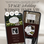 Old Money Wedding Website Template with RSVP (Burgundy)