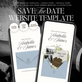Save The Date Wedding Website Template (Brown & Dusty Blue)