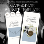 Save The Date Wedding Website Template (Brown & Dusty Blue)