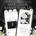 Save The Date Wedding Website Template (Envelope 05 - Black + White)