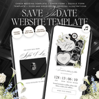 Save The Date Wedding Website Template (Envelope 05 - Black + White)