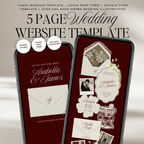 Old Money Wedding Website Template with RSVP (Burgundy)