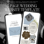 Wedding Website Template with RSVP (Brown & Dusty Blue)