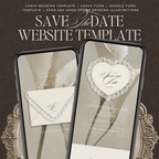 Lace Heart Save The Date Website Template (Lace 0201)