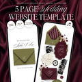 Wedding Website Template with RSVP (Envelope 06 - Green + Burgundy)