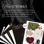Wedding Website Template with RSVP (Envelope 05 - Green, Pink + Burgundy)