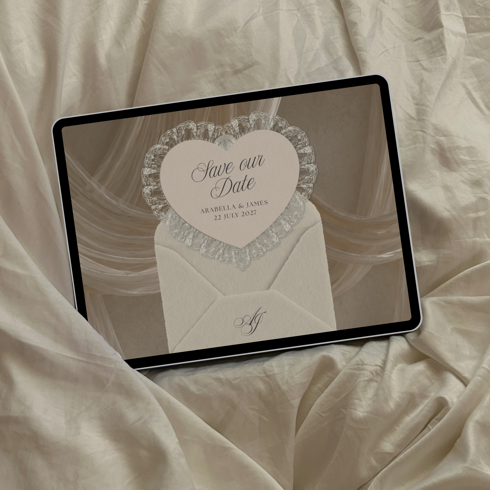 Old Money Save The Date Website Template (Lace 0202)