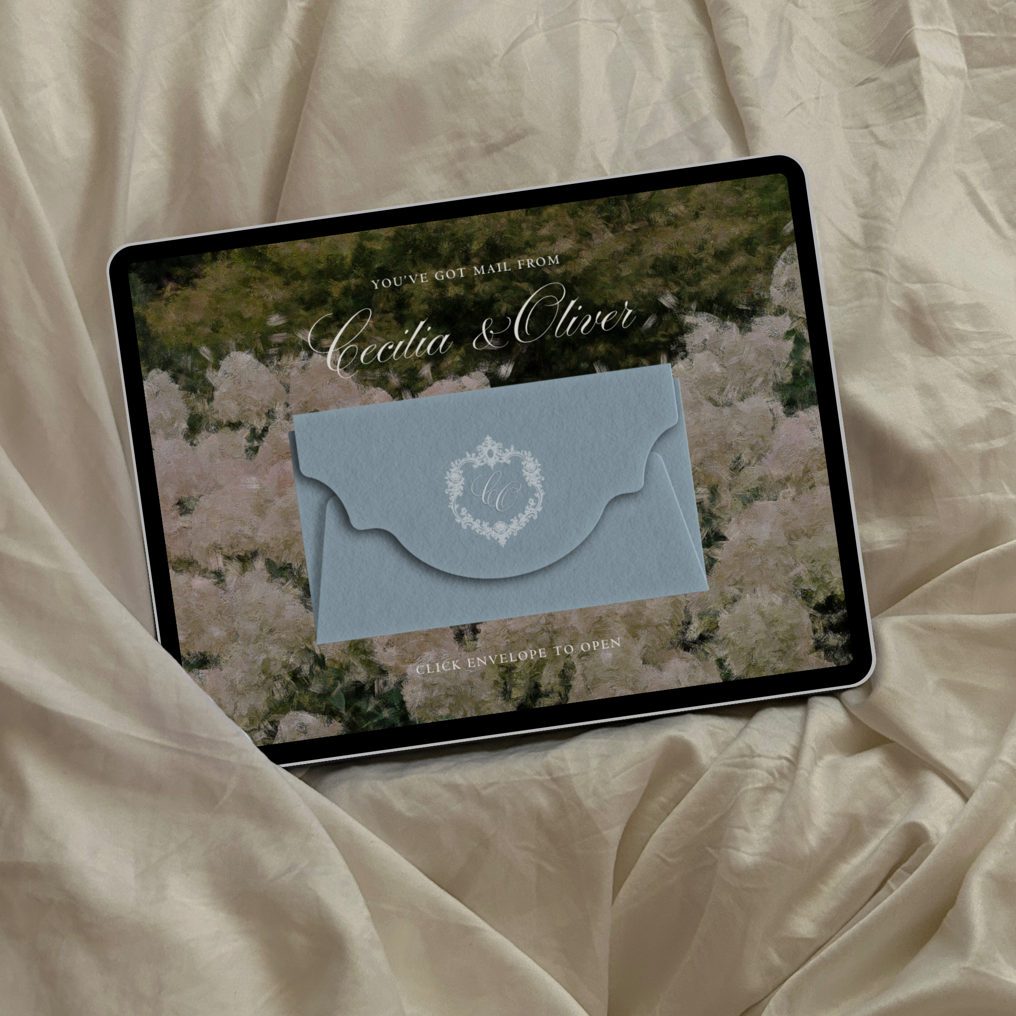 Heirloom Save The Date Website Template (Blue & Pink)