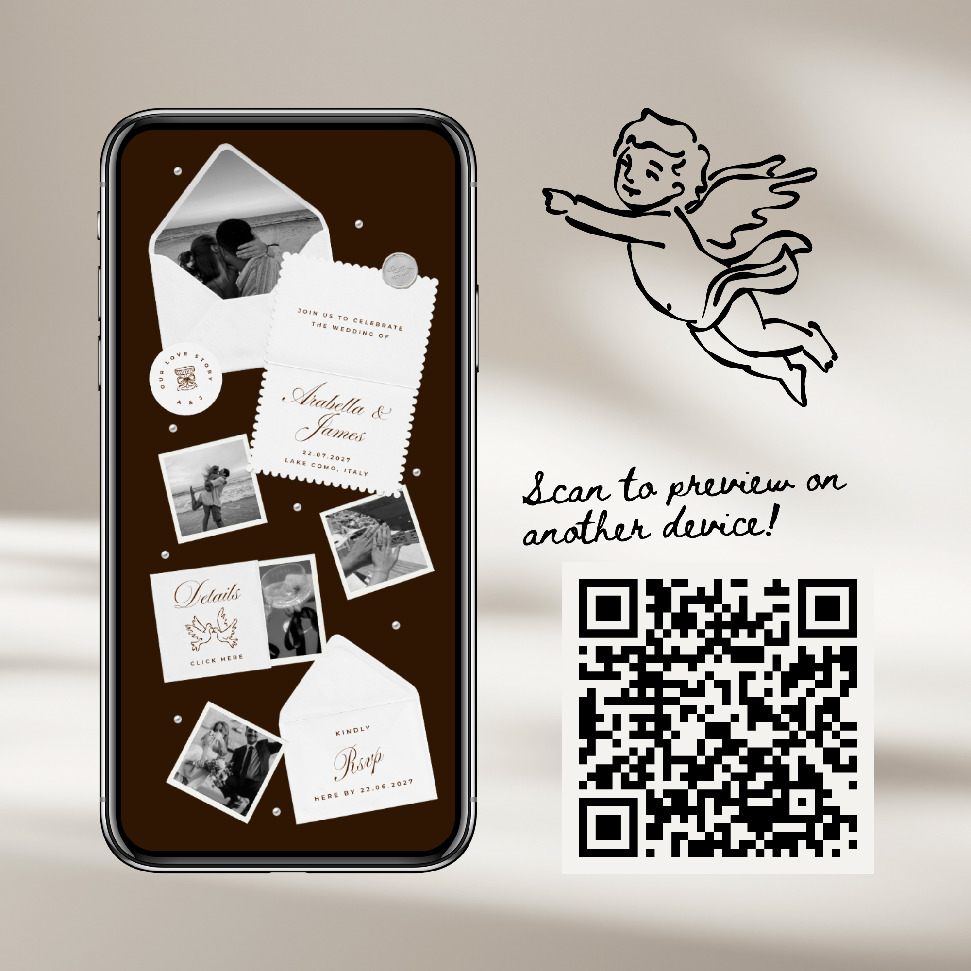 Wedding Website Template with RSVP (Burgundy)