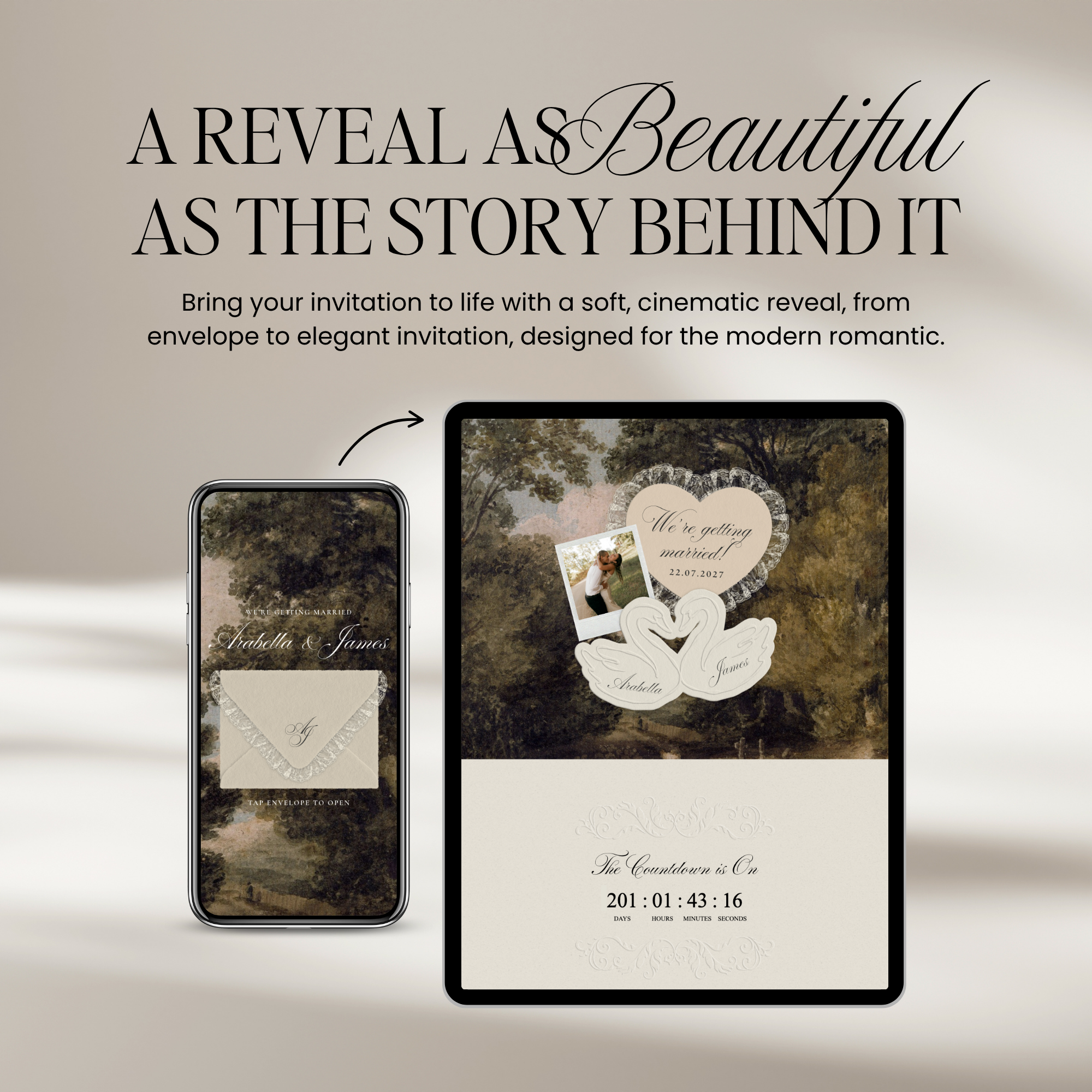 Old Money Lace Wedding Website Template with RSVP (Lace 03)