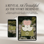Heirloom Lace & Swan Wedding Website Template with RSVP (Green & Pink)