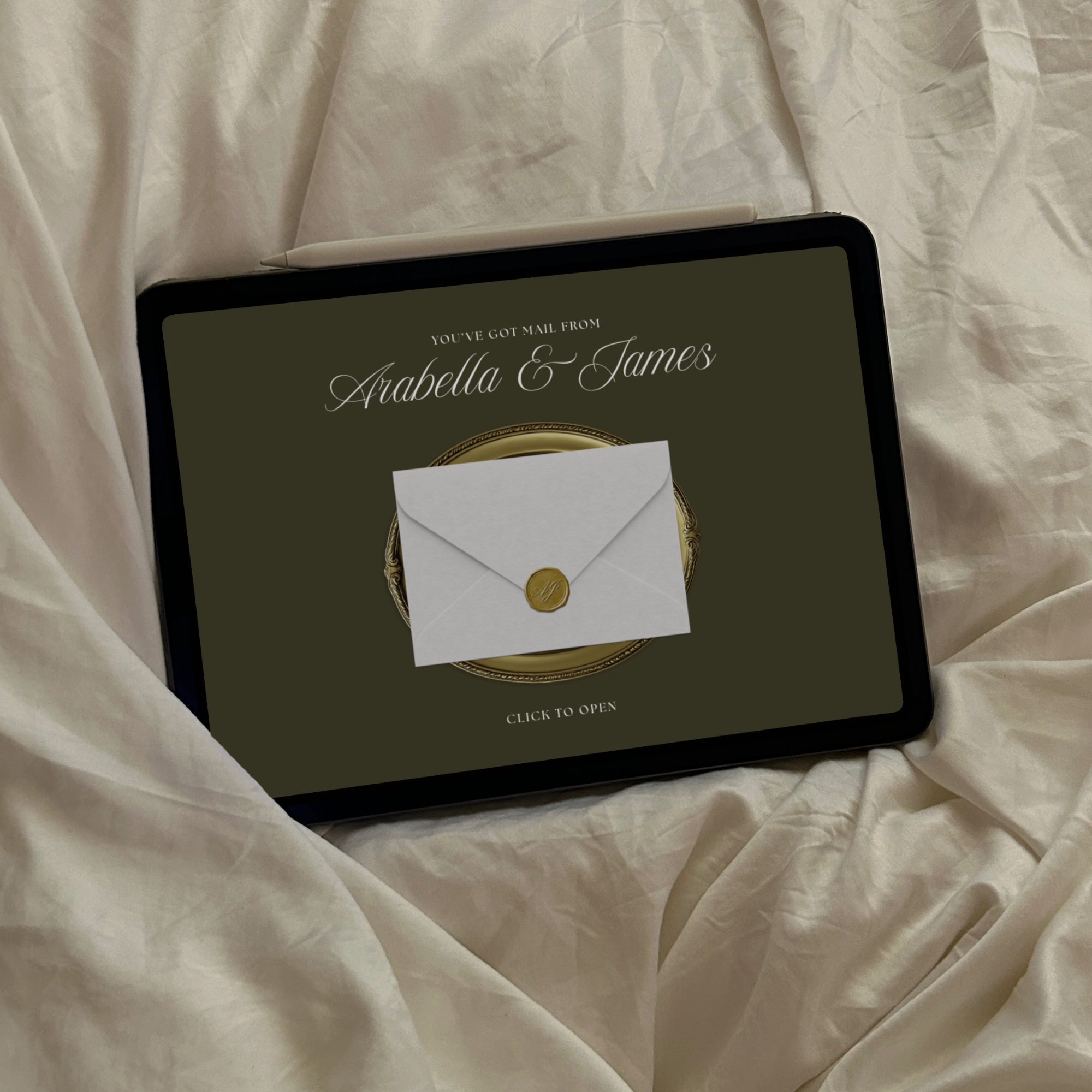 Old Money Save The Date Wedding Website Template (Olive)