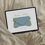 Save The Date Wedding Website Template (Envelope 04 - Blue & Pink)