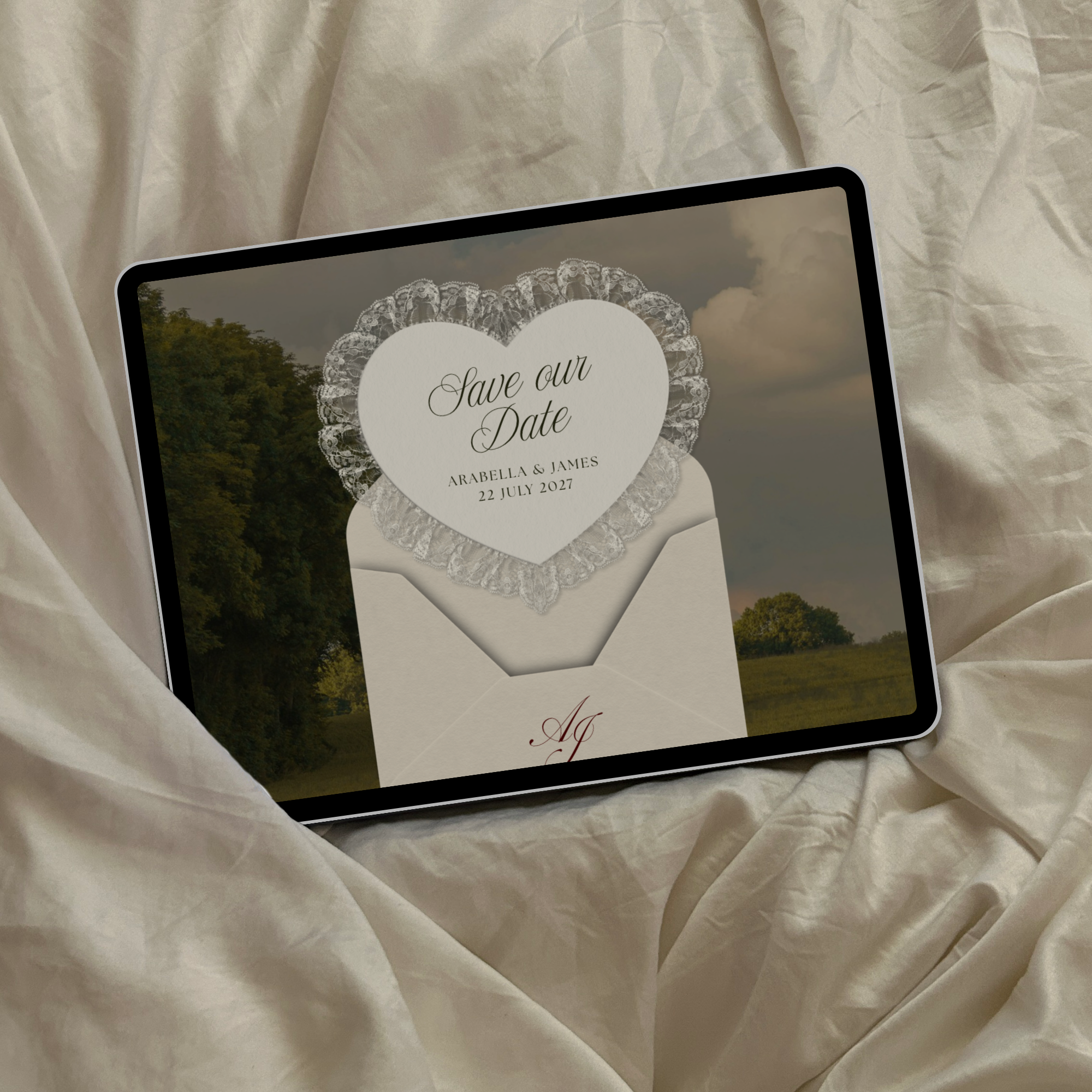 Old Money Save The Date Website Template (Lace 02)