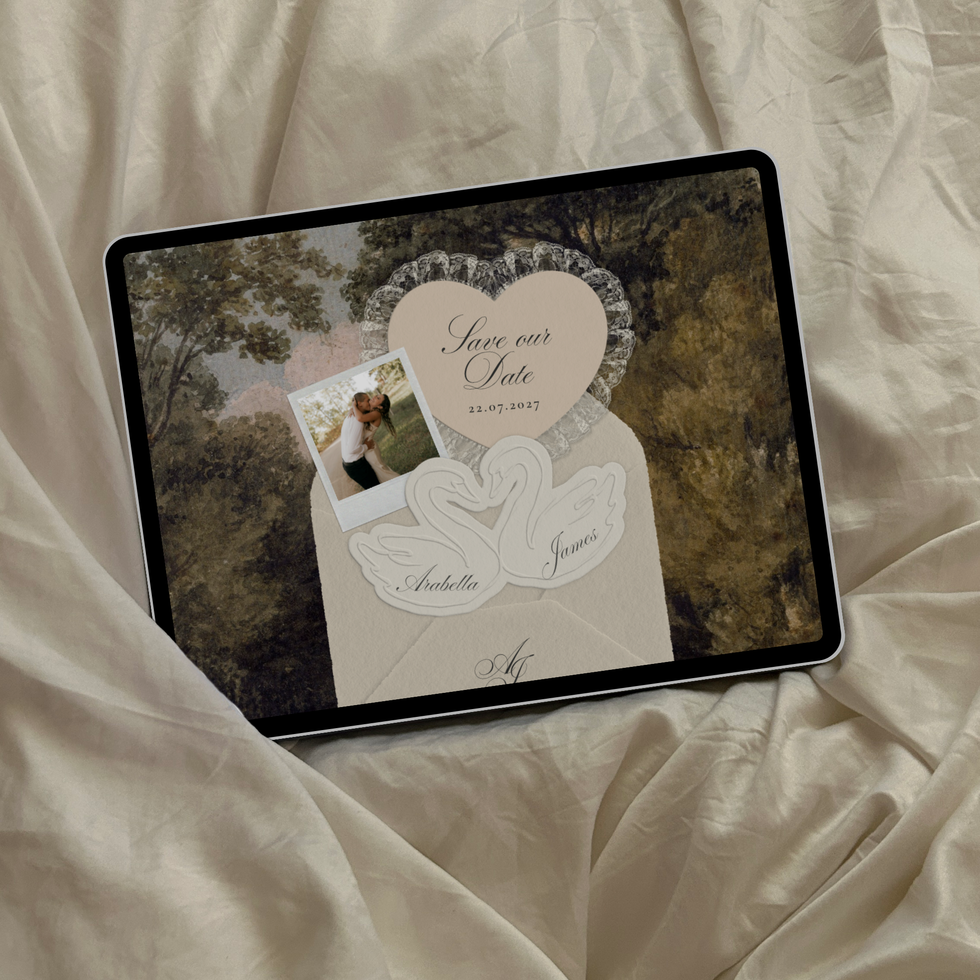 Old Money Save The Date Website Template (Lace 03)