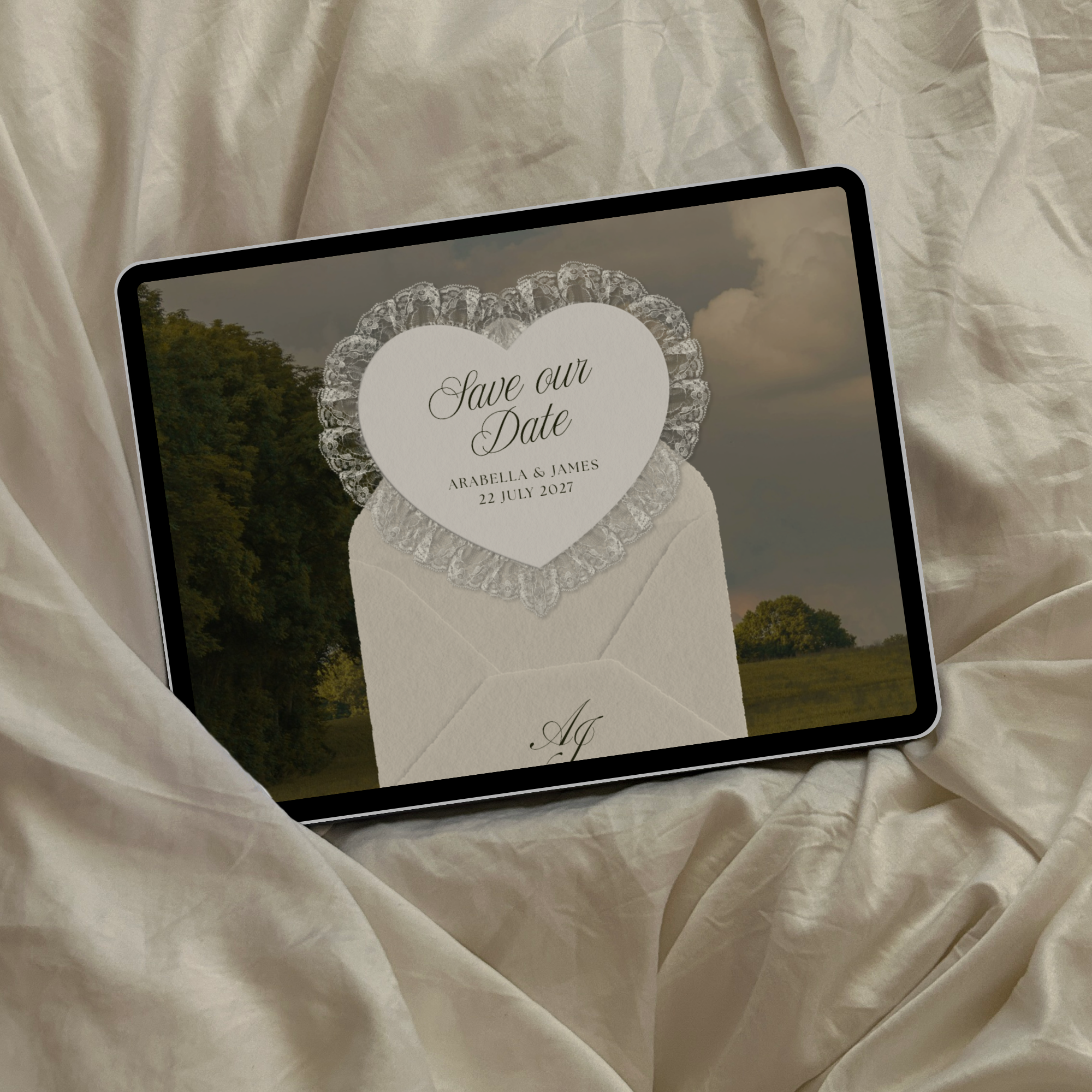 Old Money Save The Date Website Template (Lace 02)