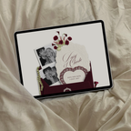 Save The Date Wedding Website Template (Envelope 07 - Burgundy + Ivory)