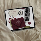 Wedding Website Template with RSVP (Envelope 06 - Green + Burgundy)
