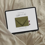 Save The Date Wedding Website Template (Envelope 06 - Green + Burgundy)