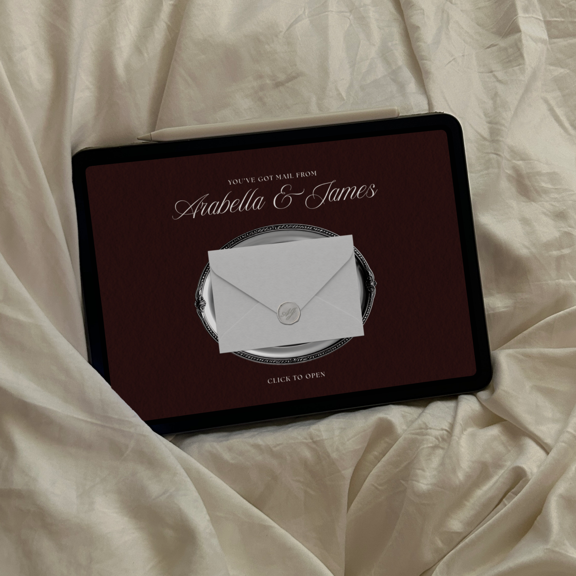 Old Money Save The Date Website Template (Burgundy)