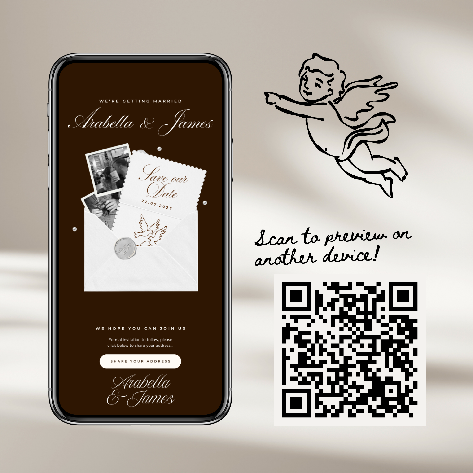 Save The Date Wedding Website Template (Burgundy)