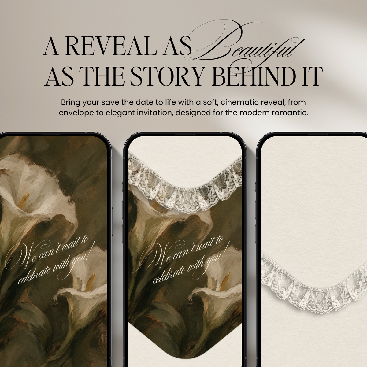 Lace Heart Save The Date Video Template (0102)