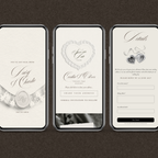 Lace Heart Save The Date Website Template (Lace 03 - Ivory)