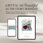 Save The Date Wedding Website Template (Envelope 04 - Blue & Pink)