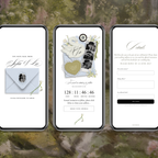 Save The Date Wedding Website Template (Envelope 05 - Blue + Green)