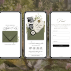 Save The Date Wedding Website Template (Envelope 06 - Sage Green + Ivory)