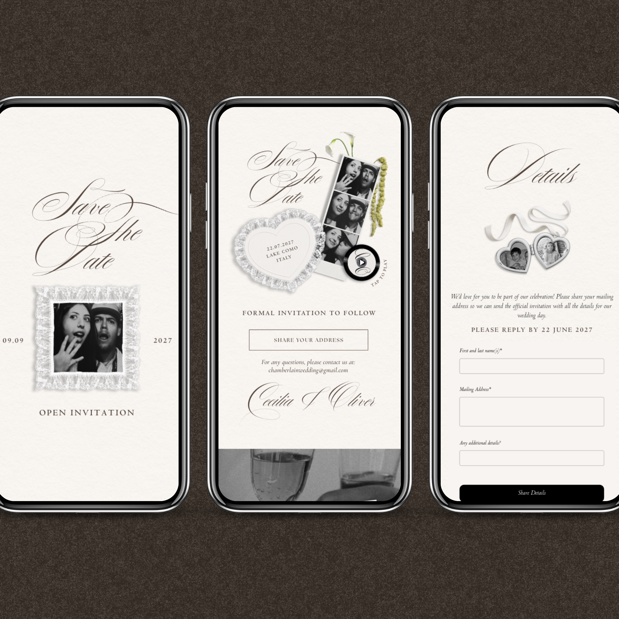 Save The Date Website Template (Romantic 01 - Ivory)