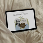 Save The Date Wedding Website Template (Brown & Dusty Blue)