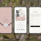 Save The Date Wedding Website Template (Envelope 07 - Pink + Ivory)