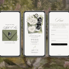 Save The Date Wedding Website Template (Envelope 05 - Sage Green + Ivory)