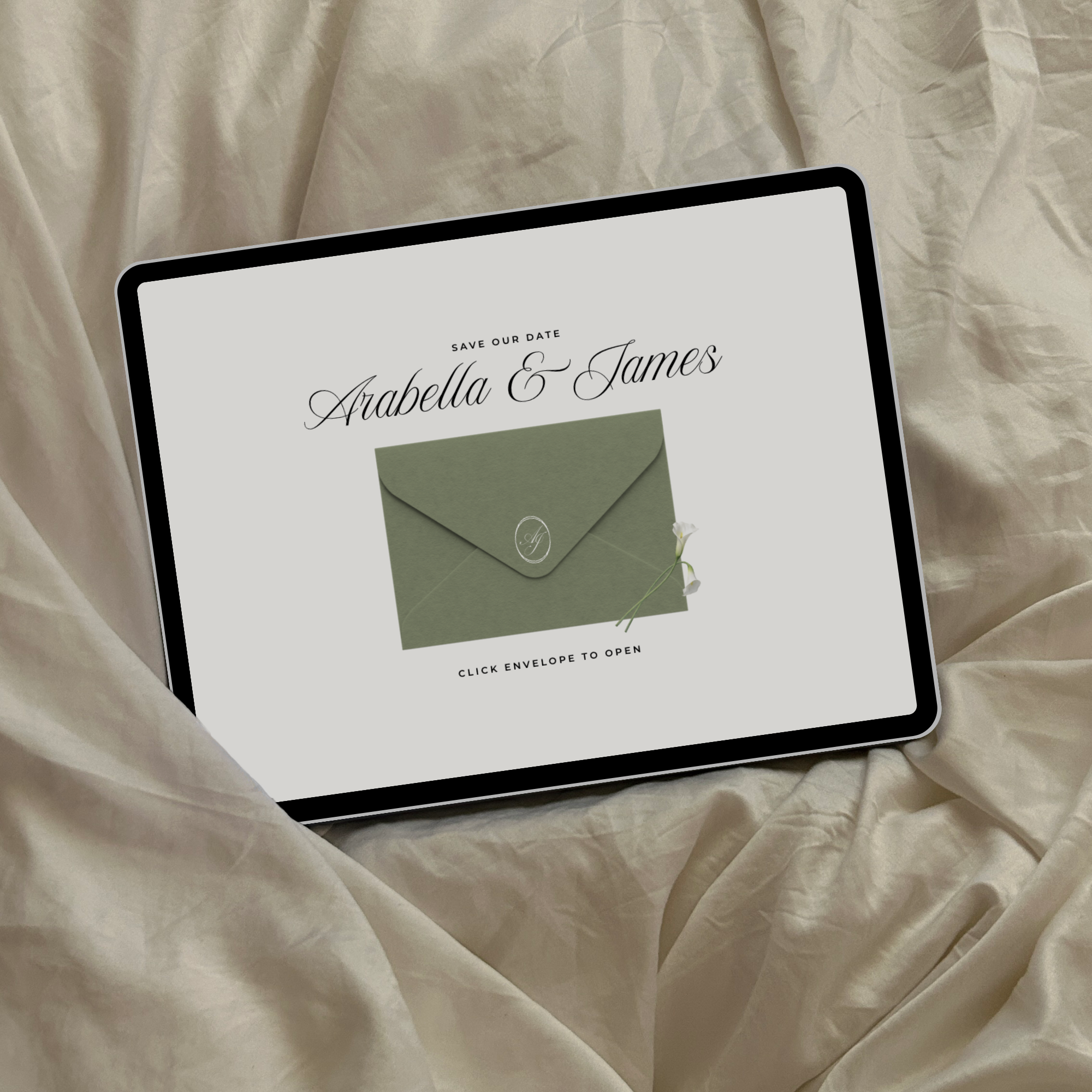 Save The Date Wedding Website Template (Sage & Ivory)