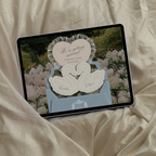 Heirloom Lace & Swan Wedding Website Template with RSVP (Blue & Pink)