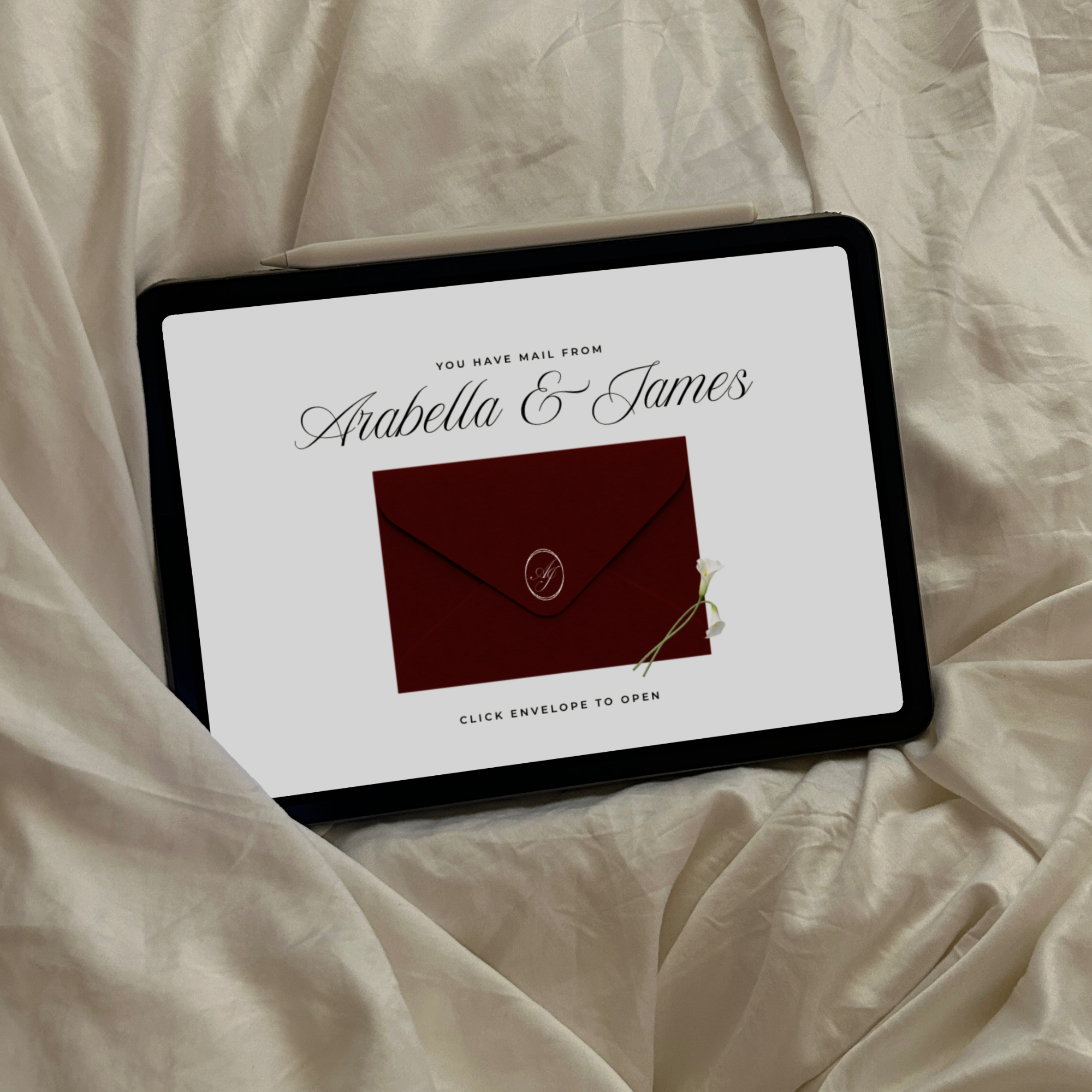 Wedding Website Template with RSVP (Burgundy & Ivory)