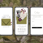 Save The Date Wedding Website Template (Envelope 06 - Chartreuse, Pink + Burgundy)