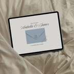 Save The Date Wedding Website Template (Brown & Dusty Blue)