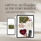 Wedding Website Template with RSVP (Envelope 05 - Green, Pink + Burgundy)