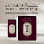 Save The Date Wedding Website Template (Photo Booth Animation 01 - Burgundy)